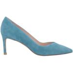 Blaue Stuart Weitzman Pfennigabsatz High Heels & Stiletto-Pumps aus Veloursleder für Damen Größe 39,5 