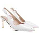 Weiße Elegante Stuart Weitzman Spitze Pfennigabsatz High Heels & Stiletto-Pumps aus Leder für Damen Größe 37 
