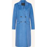 Blaue Elegante Blazermäntel mit Schulterpolstern aus Wolle für Damen Größe M 