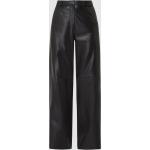 Reduzierte Schwarze Kunstlederhosen mit Reißverschluss aus Leder für Damen Größe XS 