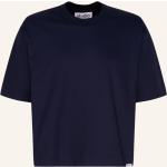 Dunkelblaue Oversize Kurzärmelige Seidensticker Studio Nachhaltige Rundhals-Ausschnitt T-Shirts aus Baumwolle für Herren Größe XL 
