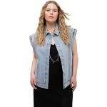 Reduzierte Hellblaue Bestickte Oversize Studio Untold Jeanswesten aus Denim für Damen Größe XL Große Größen 