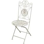 Biscottini - Stühlen aus Schmiedeeisen mit antikiertem weißem Finish. Durchmesser 39x96 cm