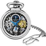 Reduzierte Automatik Herrentaschenuhren mit skelettiertem Zifferblatt mit Mineralglas-Uhrenglas 