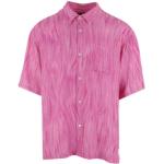 Reduzierte Pinke Kurzärmelige Stüssy Shirts mit Tasche aus Viskose für Herren Größe L 