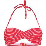 Reduzierte Rote Gestreifte Stuf Bandeau-Bikinis aus Polyamid für Damen Größe M 