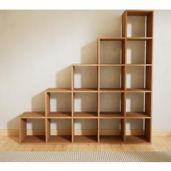 Stufenregal Eiche - Modernes Treppenregal für Bücher: Hochwertige Qualität, einzigartiges Design - 195 x 195 x 34 cm, Selbst designen
