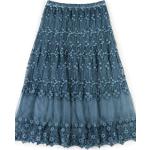 Blaue Unifarbene bader Stufenröcke aus Polyester für Damen Größe XL 