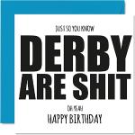 Stuff4 Geburtstagskarte für Derby-Fans – Are Sh t – Lustige Geburtstagskarte für Sohn, Vater, Bruder, Onkel, Kollegen, Freund, Cousin, 145 mm x 145 mm, Banter Footy Footie Geburtstagskarte