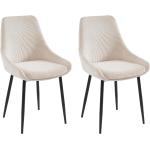 Cremefarbene Kauf-Unique Stuhl-Serie aus Samt Breite 50-100cm, Höhe 50-100cm, Tiefe 0-50cm 2-teilig 