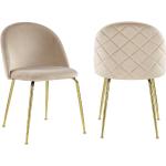 Beige Kauf-Unique Stuhl-Serie aus Samt Breite 50-100cm, Höhe 50-100cm, Tiefe 0-50cm 2-teilig 