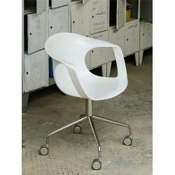 Stuhl auf Rollen Flick REDI Sitzschale weiß, Designer Archirivolto Design, 79x61x54 cm