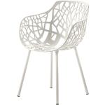 Weiße Designer Stühle aus Polyrattan Breite 50-100cm, Höhe 50-100cm, Tiefe 50-100cm 