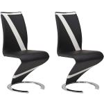 Schwarze Moderne Kauf-Unique Freischwinger Stühle aus Kunstleder Breite 0-50cm, Höhe 100-150cm, Tiefe 50-100cm 2-teilig 