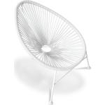 Reduzierte Weiße Ovale Gartenstühle Metall aus Polyrattan Outdoor Breite 50-100cm, Höhe 50-100cm, Tiefe 50-100cm 