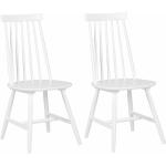 Reduzierte Weiße Moderne Beliani Holzstühle aus Massivholz stapelbar Breite 0-50cm, Höhe 50-100cm, Tiefe 0-50cm 2-teilig 