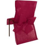 Bordeauxrote Stuhlhussen aus Polyester 4-teilig 
