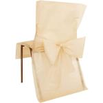 Offwhitefarbene Stuhlhussen aus Kunstfaser 4-teilig 