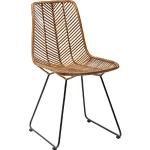 Reduzierte Hellbraune KARE DESIGN Designer Stühle aus Rattan Breite 0-50cm, Höhe 50-100cm, Tiefe 50-100cm 