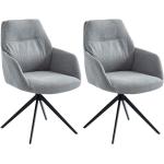 Reduzierte Graue Moderne Designer Stühle aus Stoff gepolstert Breite 50-100cm, Höhe 50-100cm, Tiefe 50-100cm 2-teilig 