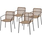 Beige Moderne Norrwood Gartenstühle & Balkonstühle aus Polyrattan Breite 50-100cm, Höhe 50-100cm, Tiefe 50-100cm 4-teilig 