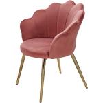 Rosa Gesteppte Retro Designer Stühle aus Samt mit Armlehne Breite 0-50cm, Höhe 50-100cm, Tiefe 50-100cm 