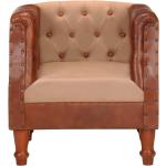 Braune Stuhlsessel aus Leder mit Armlehne Breite 50-100cm, Höhe 50-100cm, Tiefe 50-100cm 