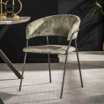 Dunkelgrüne Moderne Rodario Stuhl-Serie aus Samt mit Armlehne Breite 50-100cm, Höhe 50-100cm, Tiefe 50-100cm 4-teilig 