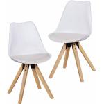 Weiße Retro Stuhl-Serie aus Rubberwood Breite 0-50cm, Höhe 50-100cm, Tiefe 0-50cm 2-teilig 