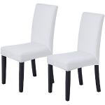 Weiße Moderne Stuhlhussen maschinenwaschbar 2-teilig 