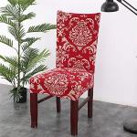 Rote Moderne Runde Stuhlhussen aus Leder 4-teilig 