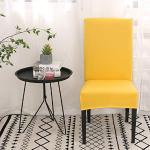 Gelbe Unifarbene Runde Stuhlhussen aus Kunstleder 100-teilig 
