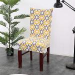 Gelbe Moderne Runde Stuhlhussen aus Kunstleder 4-teilig 