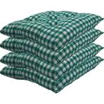 Grüne Karo Outdoor Kissen aus Polyester 40x40 4-teilig 