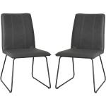 Anthrazitfarbene Moderne Main Möbel Stuhl-Serie lackiert aus Kunstleder Tiefe 50-100cm 2-teilig 