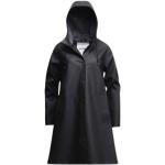 Schwarze Wasserdichte Stutterheim Raincoats Kapuzenmäntel aus Leder mit Kapuze für Damen 