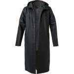 Schwarze Unifarbene Wasserdichte Winddichte Atmungsaktive Stutterheim Raincoats Kapuzenmäntel aus Baumwollmischung mit Kapuze für Herren Größe XL 
