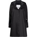 Schwarze Wasserdichte Stutterheim Raincoats Maxi Trenchcoats lang aus PVC mit Kapuze für Damen Größe XS für den für den Herbst 