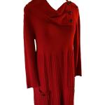 Rote 3/4-ärmelige Pulloverkleider für Damen für den für den Winter 