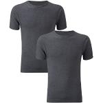 Reduzierte Anthrazitfarbene Kurzärmelige Kurzarm-Unterhemden für Herren Größe S 2-teilig für den für den Winter 