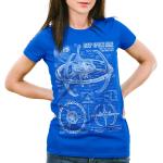 style3 Deep Space Nine Damen T-Shirt trek trekkie star, Farbe:Blau, Größe:L