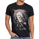 Schwarze Melierte Casual Kurzärmelige Style3 Game of Thrones Daenerys Targaryen Rundhals-Ausschnitt T-Shirts aus Jersey für Herren Größe 5 XL 