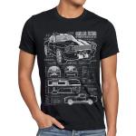 style3 Print-Shirt Herren T-Shirt GT500 Eleanor mustang muscle car bullit shelby pony ford mc queen, schwarz