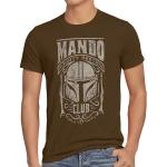 style3 Print-Shirt Herren T-Shirt Mando baby yoda bounty hunter, braun, braun