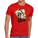 Rote Melierte Casual Kurzärmelige Style3 One Piece Rundhals-Ausschnitt T-Shirts aus Jersey für Herren Größe 4 XL 