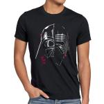 Schwarze Melierte Casual Kurzärmelige Style3 Star Wars Kylo Ren Rundhals-Ausschnitt T-Shirts aus Jersey für Herren Größe 5 XL 