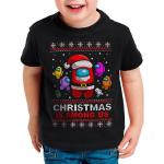 style3 Print-Shirt Kinder T-Shirt Guys Among Us T-Shirt für fall xmas weihnachten weihnachtspullover pulli ugly sweater strick, schwarz