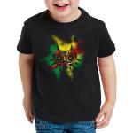 Schwarze Melierte Casual Kurzärmelige Style3 The Legend of Zelda Rundhals-Ausschnitt Printed Shirts für Kinder & Druck-Shirts für Kinder aus Jersey Größe 164 