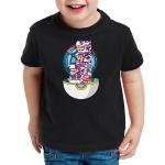 Schwarze Melierte Casual Kurzärmelige Style3 Pokemon Pokeball Rundhals-Ausschnitt Printed Shirts für Kinder & Druck-Shirts für Kinder aus Jersey Größe 164 
