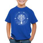 Blaue Melierte Casual Kurzärmelige Style3 The Legend of Zelda Rundhals-Ausschnitt Printed Shirts für Kinder & Druck-Shirts für Kinder aus Jersey Größe 164 